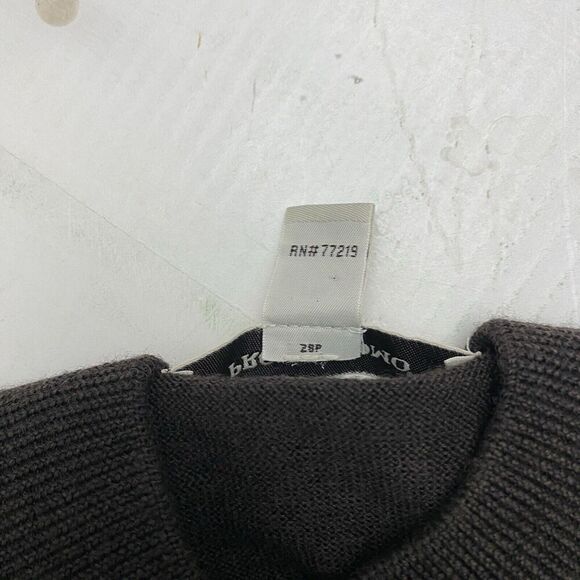Pronto Uomo Men's Brown Sweater Size Large 100% Merino Wool Long Sleeve - Picture 11 of 11